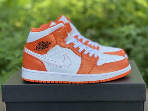 Authentic Air Jordan 1 Mid SE  White Orange 