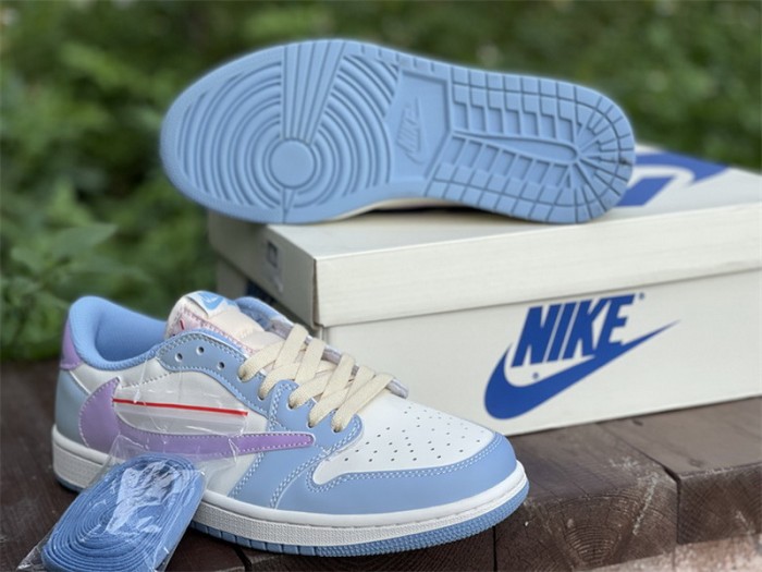 Authentic Travis Scott x Air Jordan 1 Low white discoloration