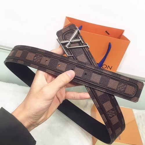 Super Perfect Quality LV Belts(100% Genuine Leather Steel Buckle)-1291