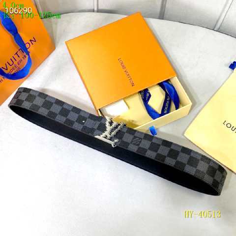 Super Perfect Quality LV Belts(100% Genuine Leather Steel Buckle)-2365