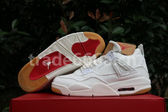 Authentic Levi’s x Air Jordan 4 White
