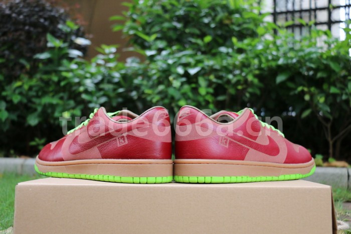 Authentic Nike Dunk Low 1-Piece Laser Varsity Red Chartreuse