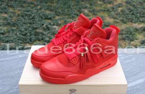 Authentic Air Jordan 4 “Red Louis Vuitton Don”