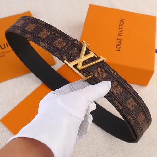 Super Perfect Quality LV Belts(100% Genuine Leather Steel Buckle)-1494