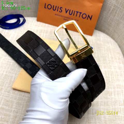 Super Perfect Quality LV Belts(100% Genuine Leather Steel Buckle)-2526