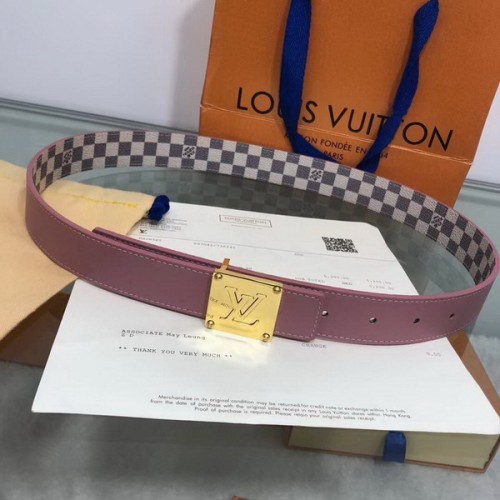 Super Perfect Quality LV women Belts(100% Genuine Leather,Steel Buckle)-055