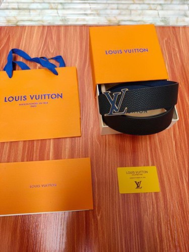 Super Perfect Quality LV Belts(100% Genuine Leather Steel Buckle)-1447