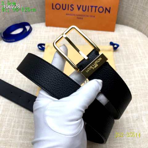 Super Perfect Quality LV Belts(100% Genuine Leather Steel Buckle)-2524