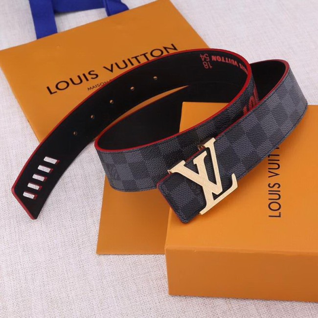 Super Perfect Quality LV Belts(100% Genuine Leather Steel Buckle)-1253