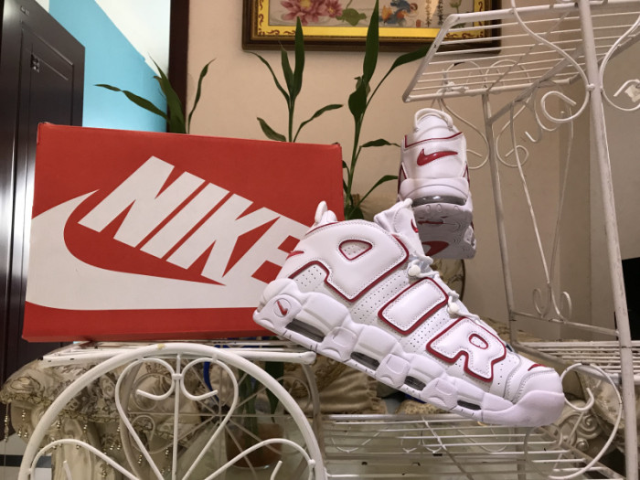 Authentic Nike Air More Uptempo 96 White Burgundy