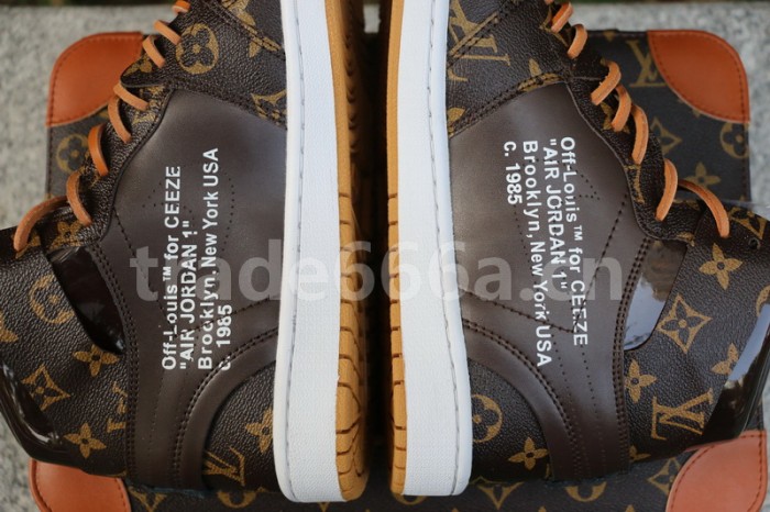 Authentic LV X OFF White X Air Jordan 1 with suitcase