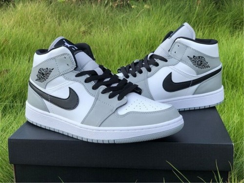 Authentic Air Jordan 1 Mid “Light Smoke Grey”