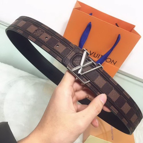 Super Perfect Quality LV Belts(100% Genuine Leather Steel Buckle)-1294