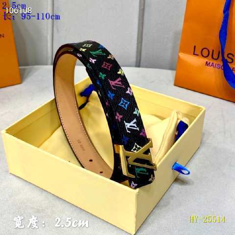 Super Perfect Quality LV Belts(100% Genuine Leather Steel Buckle)-2401