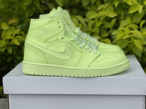 Authentic  Air Jordan 1 High Premium  Lemon Green