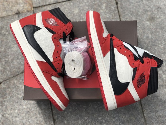 Authentic Travis Scott x Air Jordan 1 White Red