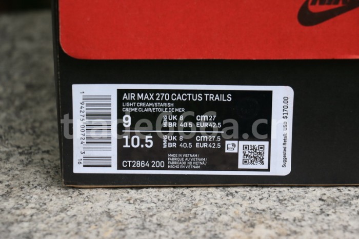 Authentic Travis Scott x Nike Air Max 270 React “Cactus Trails”