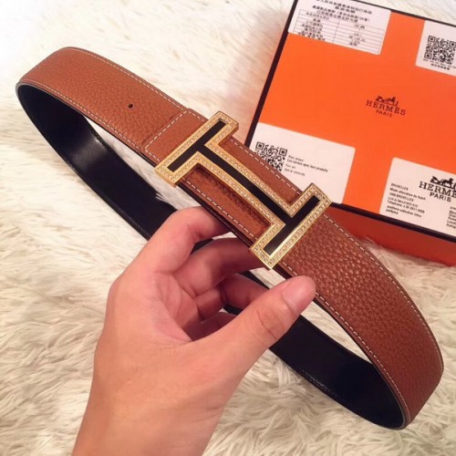 Super Perfect Quality Hermes Belts(100% Genuine Leather,Reversible Steel Buckle)-427