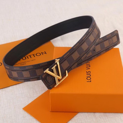Super Perfect Quality LV Belts(100% Genuine Leather Steel Buckle)-1497