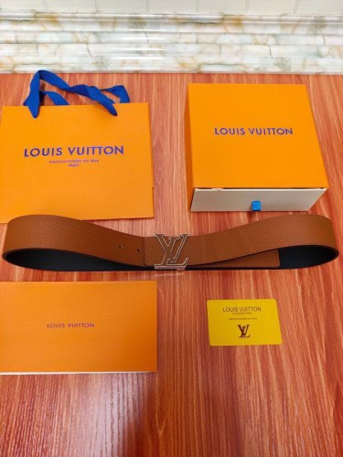 Super Perfect Quality LV Belts(100% Genuine Leather Steel Buckle)-1429
