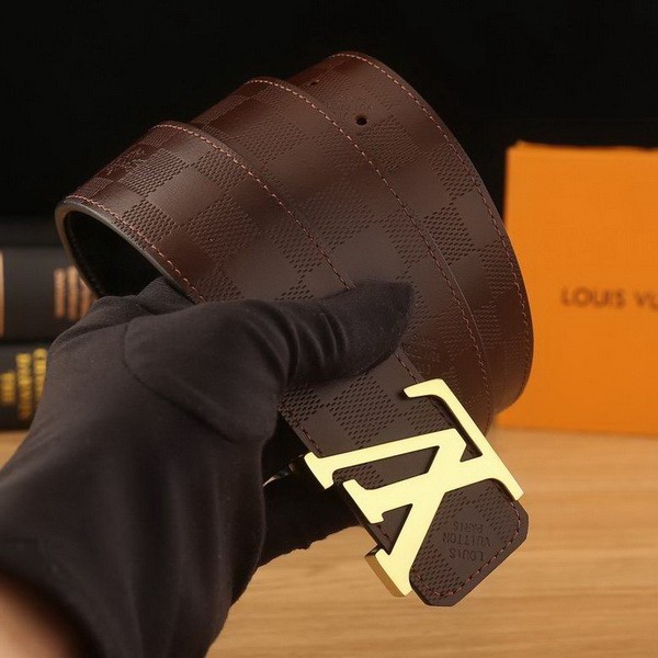 Super Perfect Quality LV Belts(100% Genuine Leather Steel Buckle)-2237