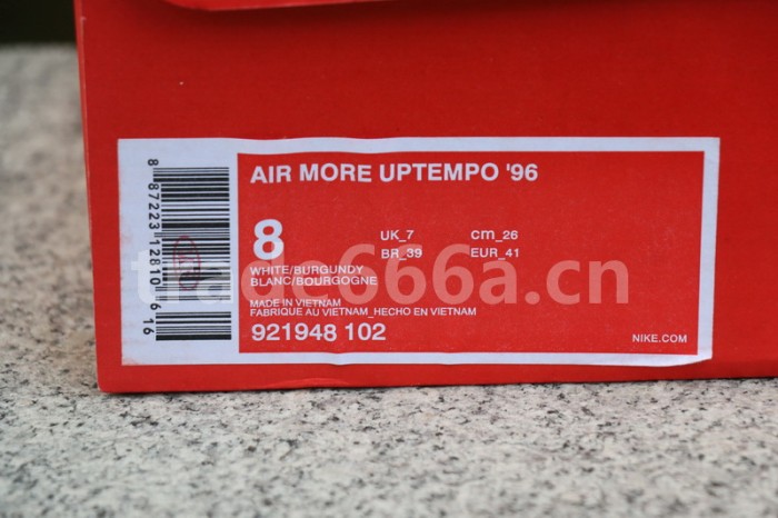 Authentic Nike Air More Uptempo “White/Varsity Red”