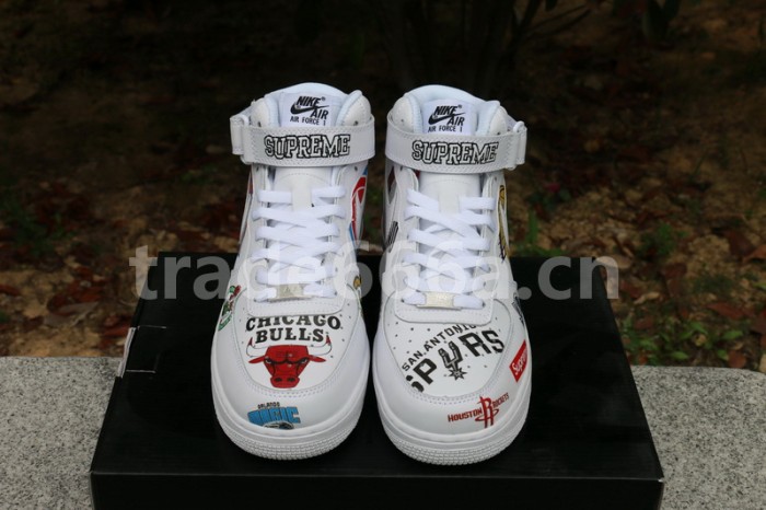 Authentic Supreme x NBA x Nike Air Force 1 Mid White