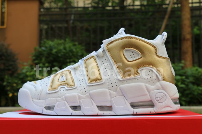 Authentic Nike Air More Uptempo White Gold
