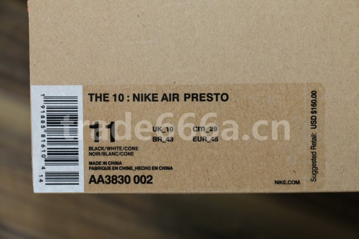Authentic OFF-WHITE x Nike Air Presto Black