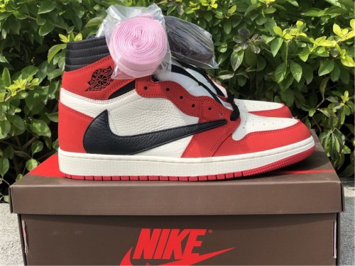 Authentic Travis Scott x Air Jordan 1 White Red