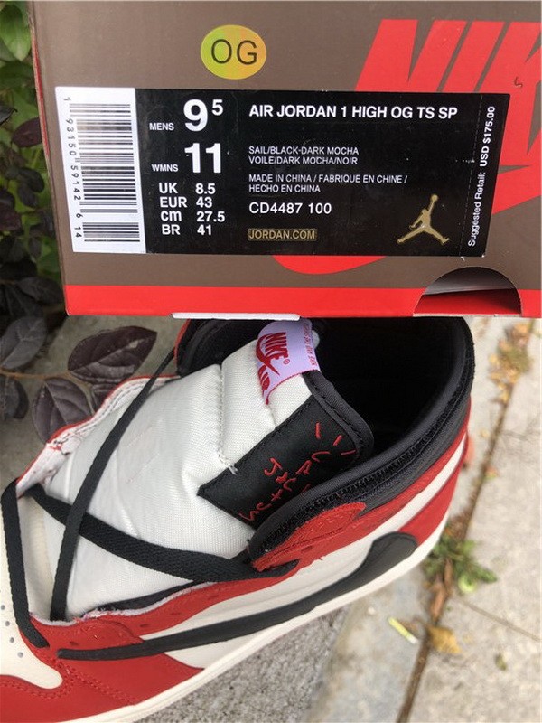 Authentic Travis Scott x Air Jordan 1 White Red