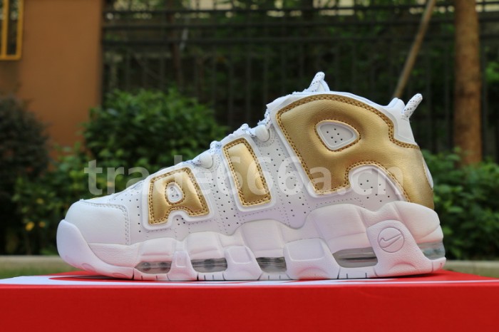 Authentic Nike Air More Uptempo White Gold