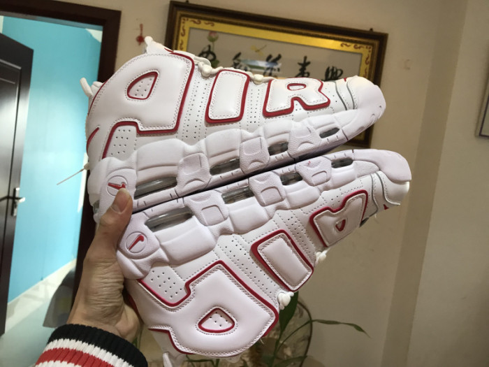 Authentic Nike Air More Uptempo 96 White Burgundy
