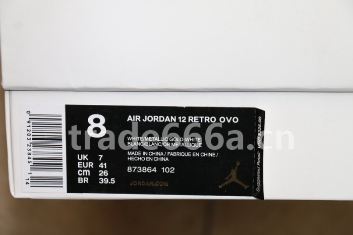 Authentic Air Jordan 12 OVO White