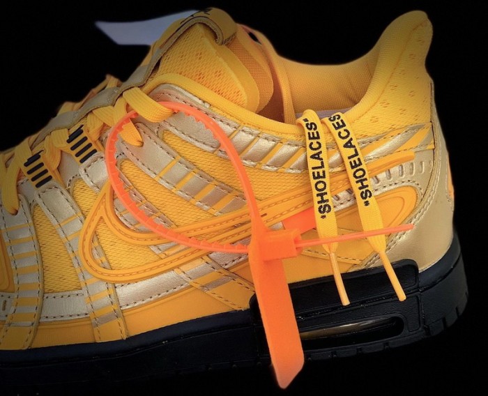 Authentic OFF-WHITE x Nike Air Rubber Dunk “University Gold”