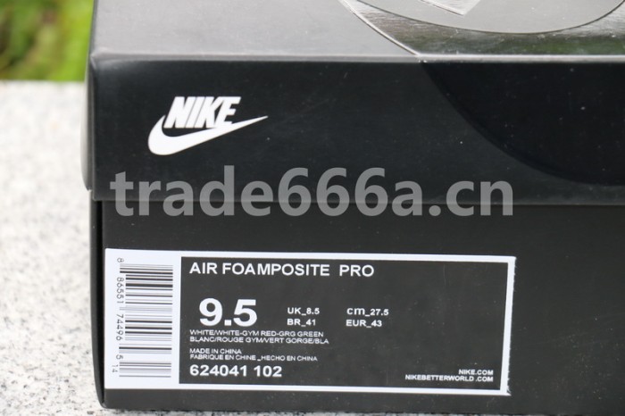 Authentic Nike Air Foamposite Pro “White G”