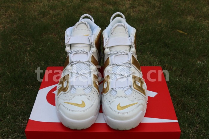 Authentic Nike Air More Uptempo White Gold