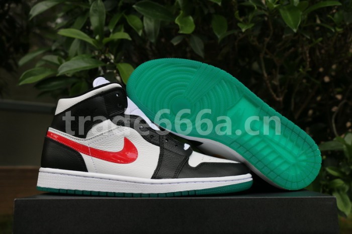 Authentic Air Jordan 1 Mid  Black/University Red