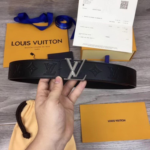 Super Perfect Quality LV Belts(100% Genuine Leather Steel Buckle)-1455