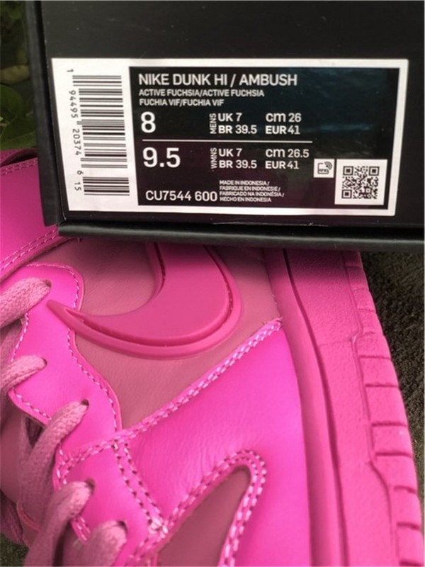 Authentic AMBUSH x Nike Dunk High  Cosmic Fuchsia 