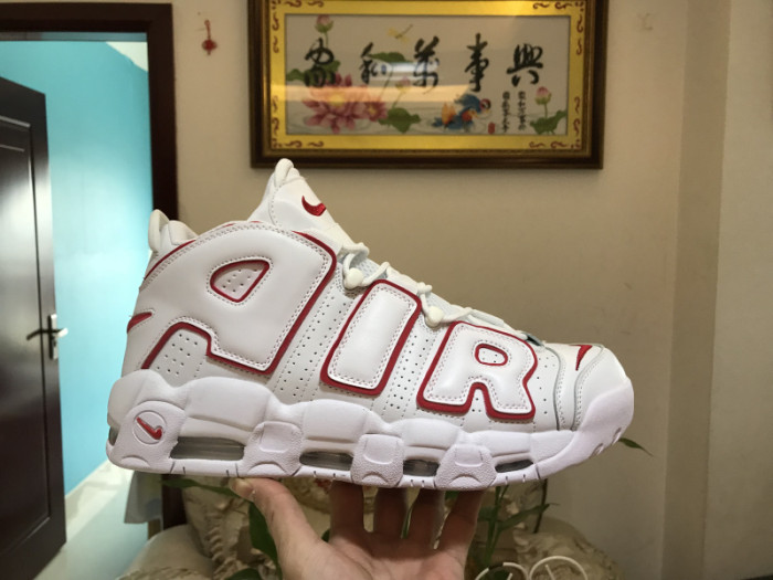 Authentic Nike Air More Uptempo 96 White Burgundy