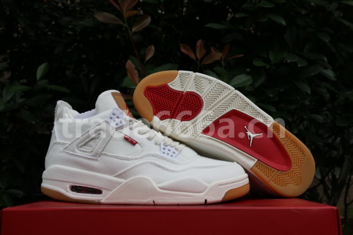 Authentic Levi’s x Air Jordan 4 White