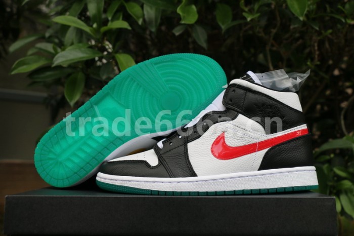 Authentic Air Jordan 1 Mid  Black/University Red GS