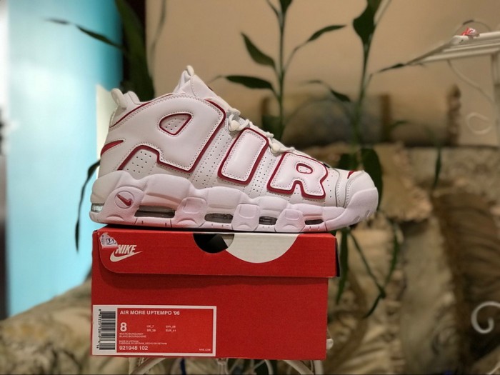Authentic Nike Air More Uptempo 96 White Burgundy
