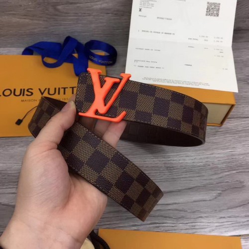 Super Perfect Quality LV Belts(100% Genuine Leather Steel Buckle)-1609