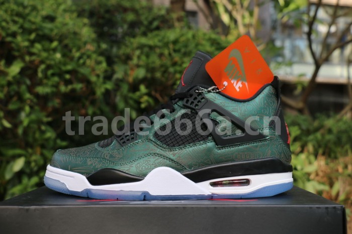 Authentic Air Jordan 4 Green Laser