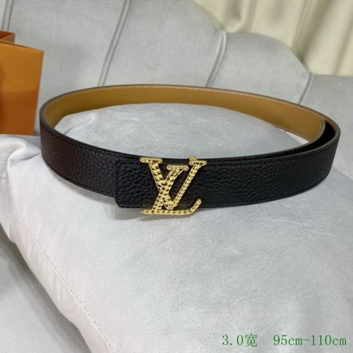 Super Perfect Quality LV Belts(100% Genuine Leather Steel Buckle)-3258