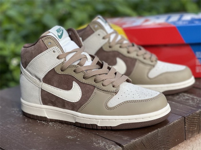 Authentic  Nike Dunk High Light Chocolate