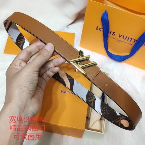 Super Perfect Quality LV Belts(100% Genuine Leather Steel Buckle)-3324