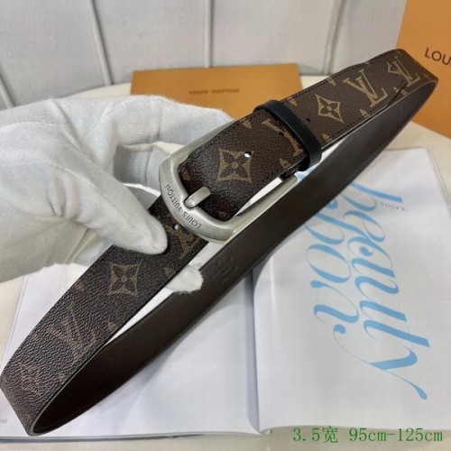 Super Perfect Quality LV Belts(100% Genuine Leather Steel Buckle)-3596